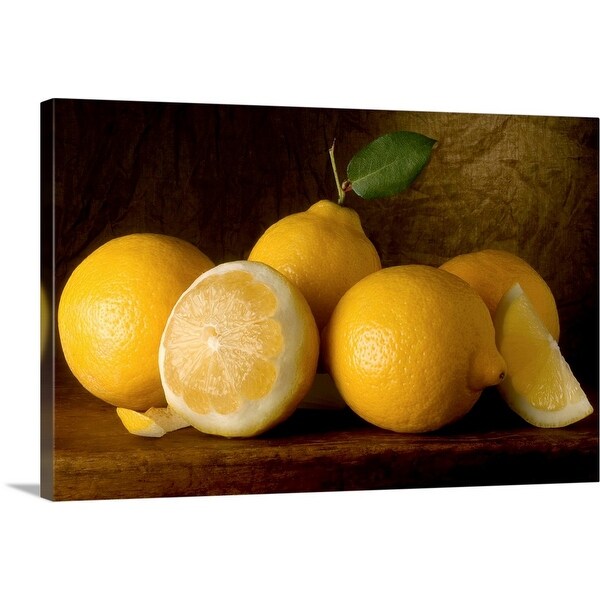 "Yellow Lemons on a Board" Canvas Wall Art Overstock 16473397